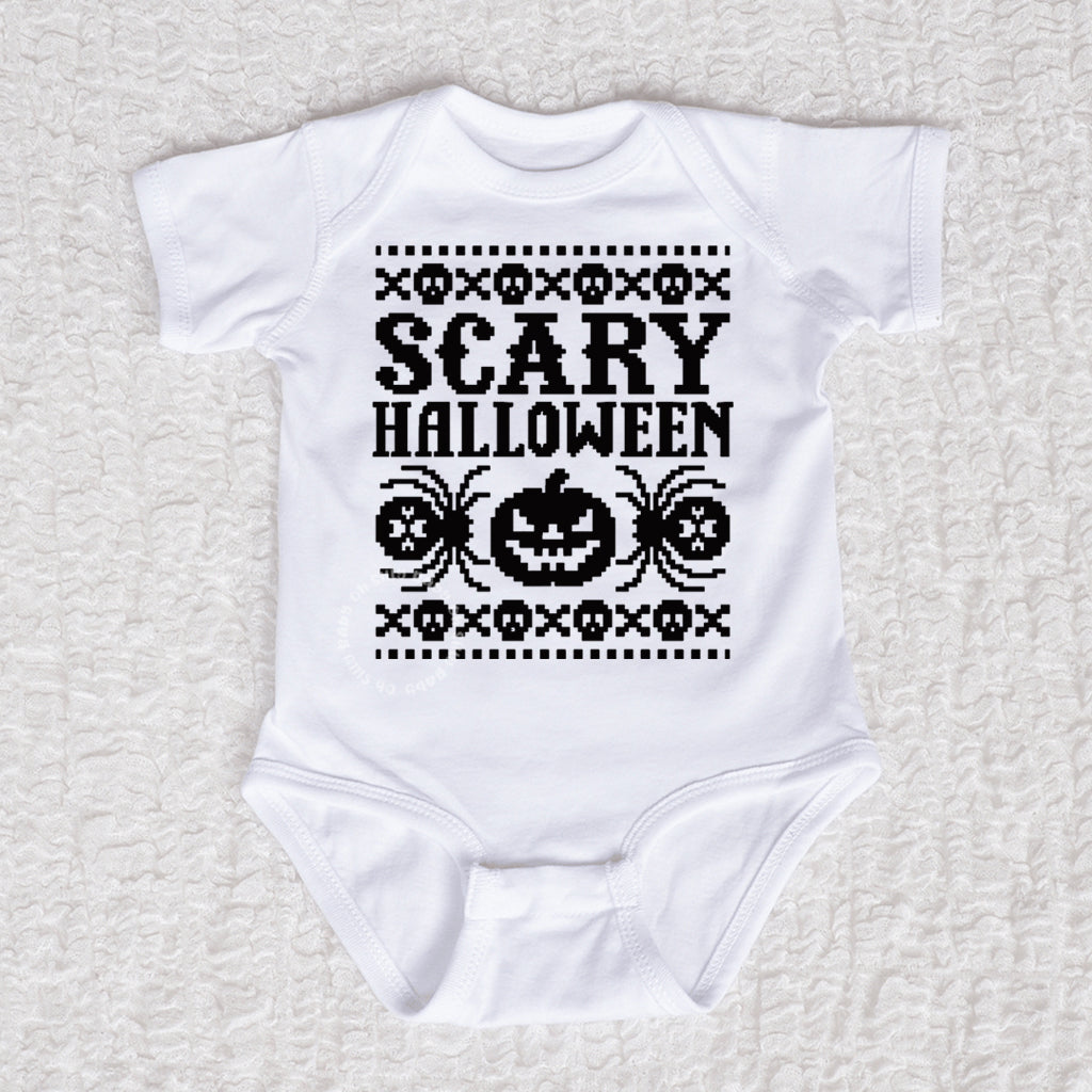 Ugly Sweater Short Sleeve White Bodysuit