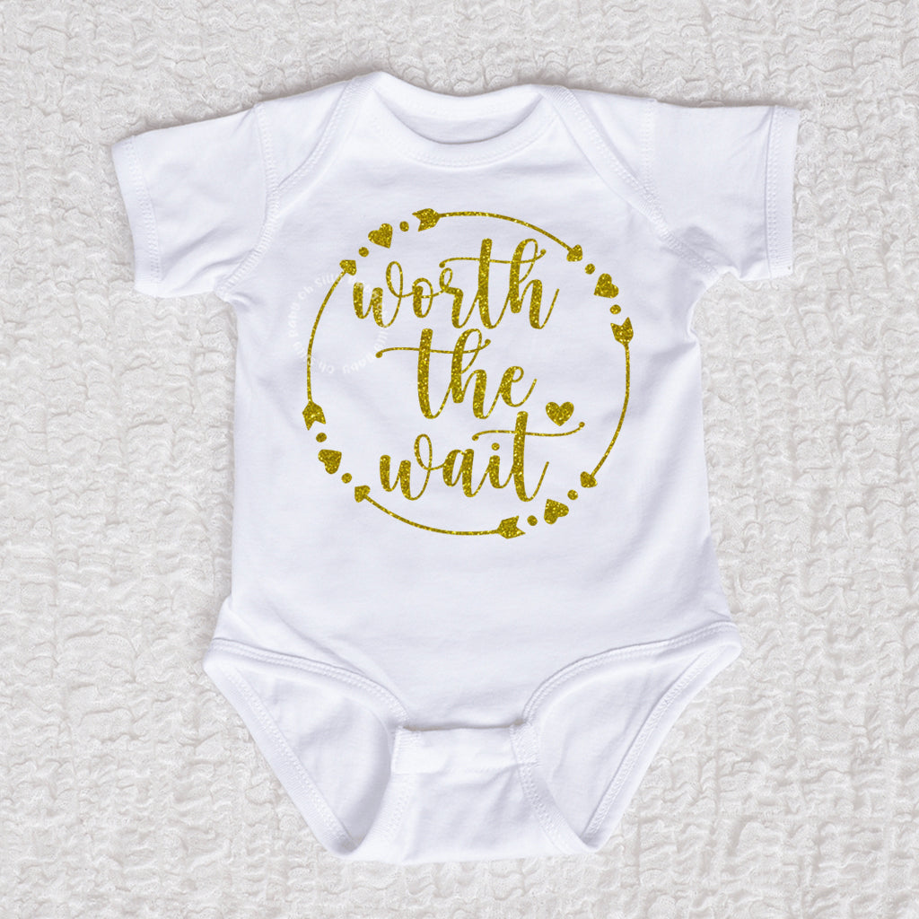 Worth The Wait Short Sleeve White Bodysuit