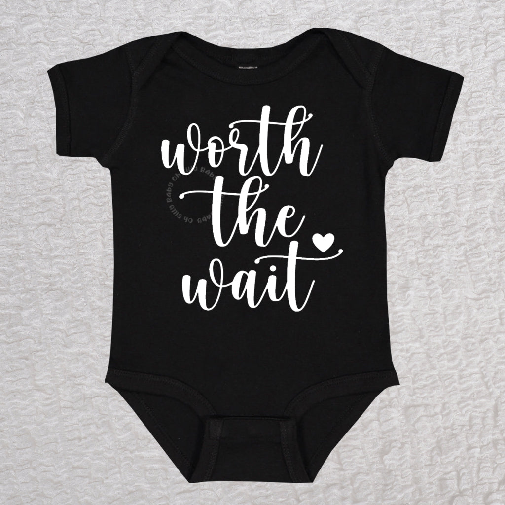 Worth The Wait Short Sleeve Black Bodysuit