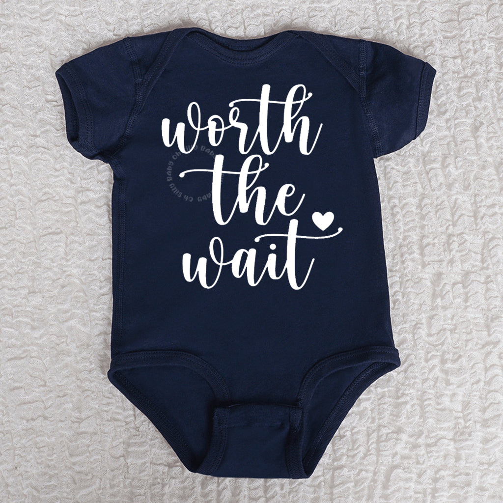 Worth The Wait Short Sleeve Navy Bodysuit