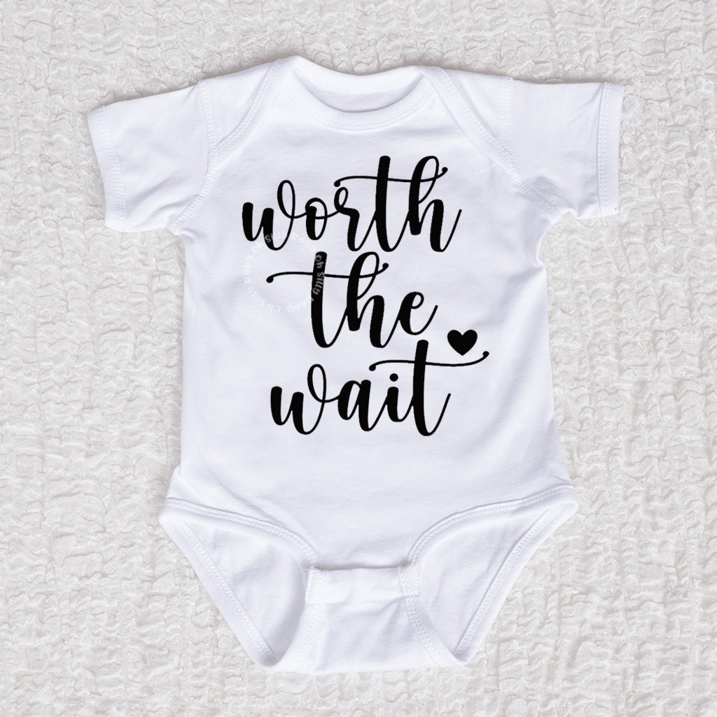 Worth The Wait Short Sleeve White Bodysuit