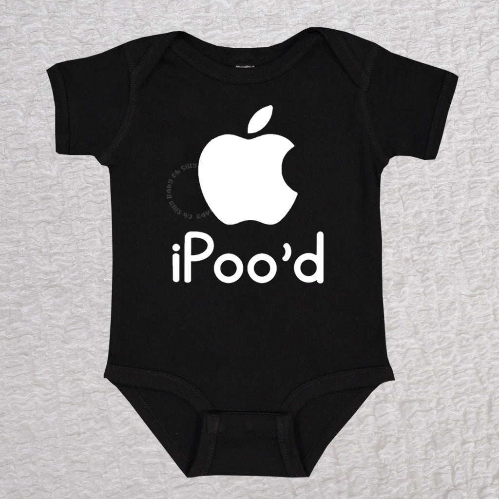 iPood Short Sleeve Black Bodysuit