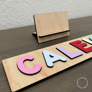 Personalized Wooden Name Puzzle With Stand