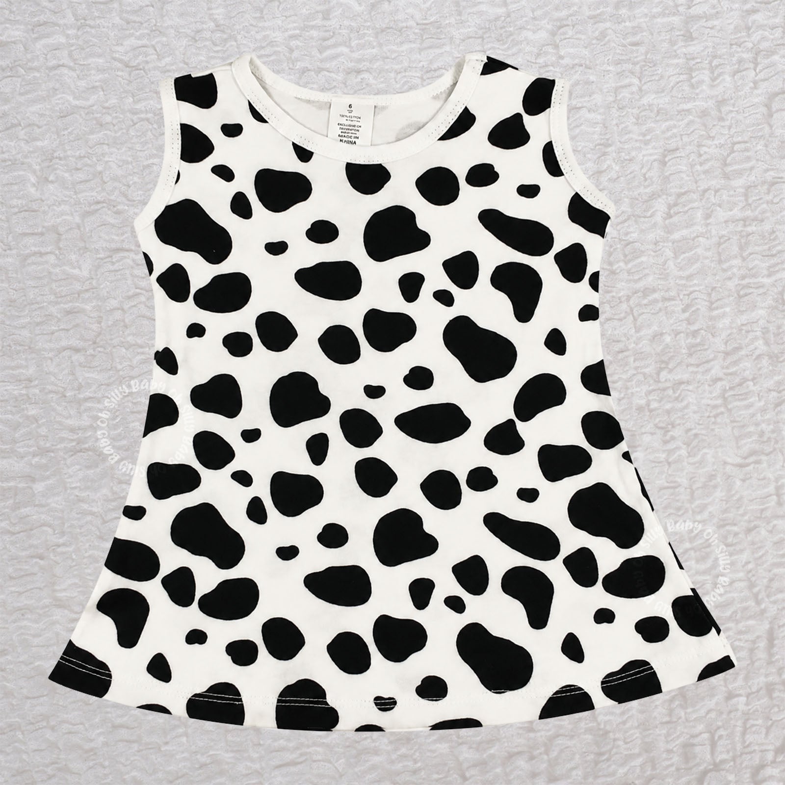 Black and white Cow Print Grow With Me Dress