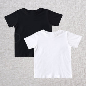 Infant and toddler unisex t-shirts in black and white soft cotton baby tees