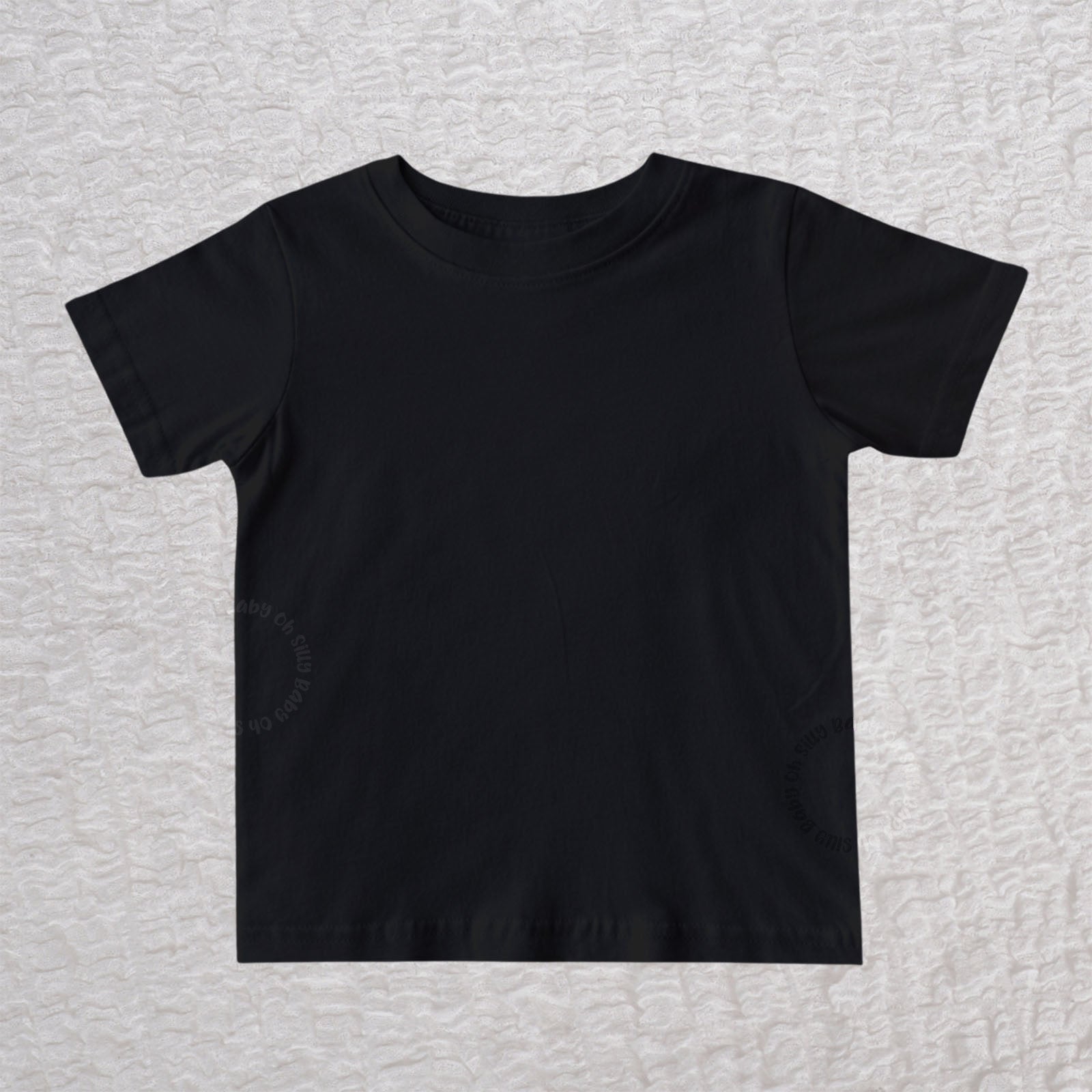 Infant and toddler unisex black t-shirt soft cotton short sleeve baby tee