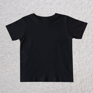 Infant and toddler unisex black t-shirt soft cotton short sleeve baby tee