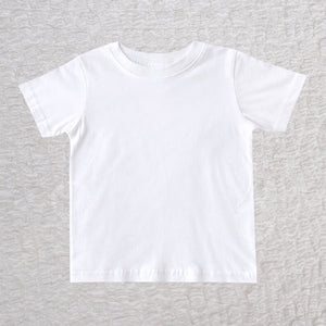 Infant and toddler unisex white t-shirt soft cotton short sleeve baby tee