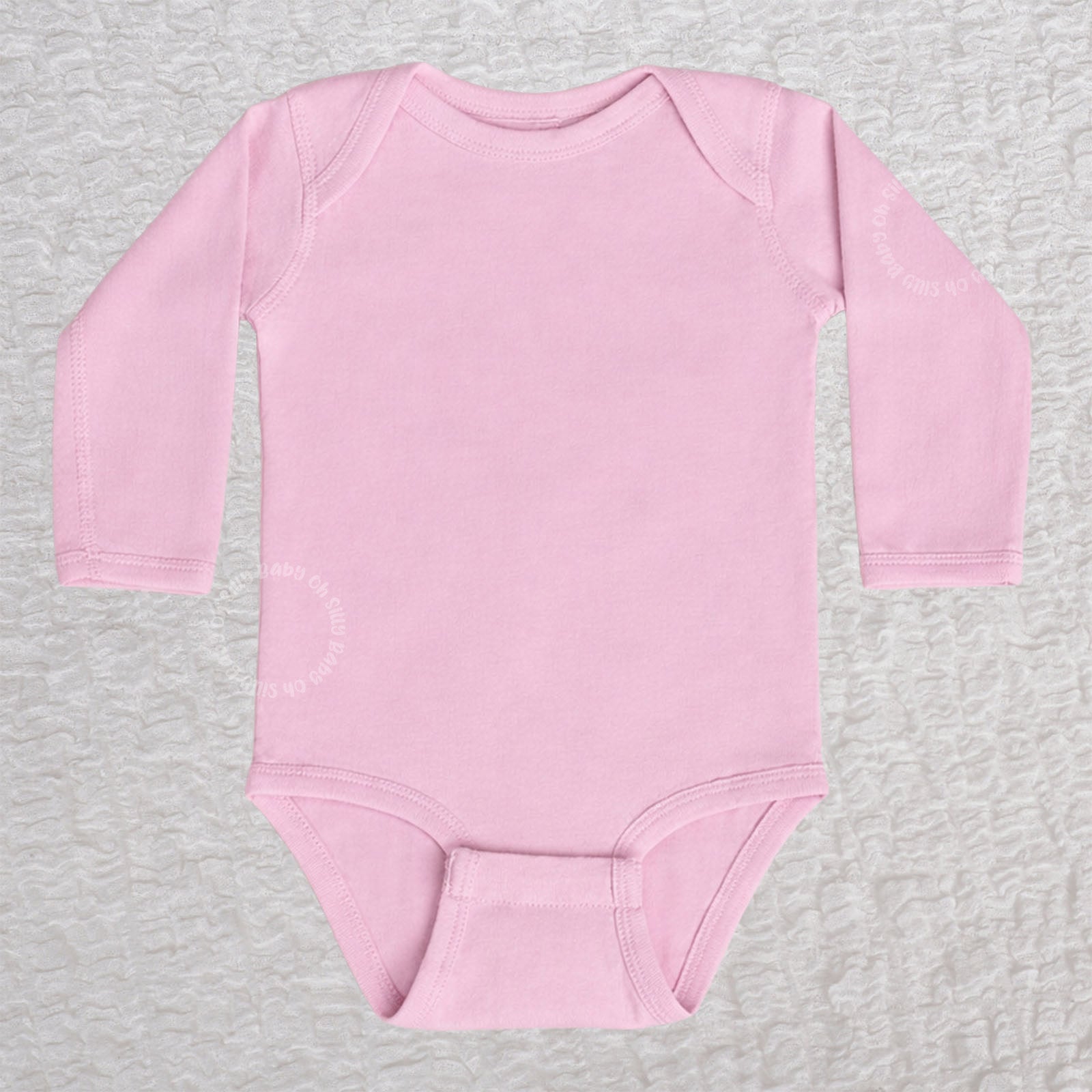 Blank long sleeve pink baby bodysuit