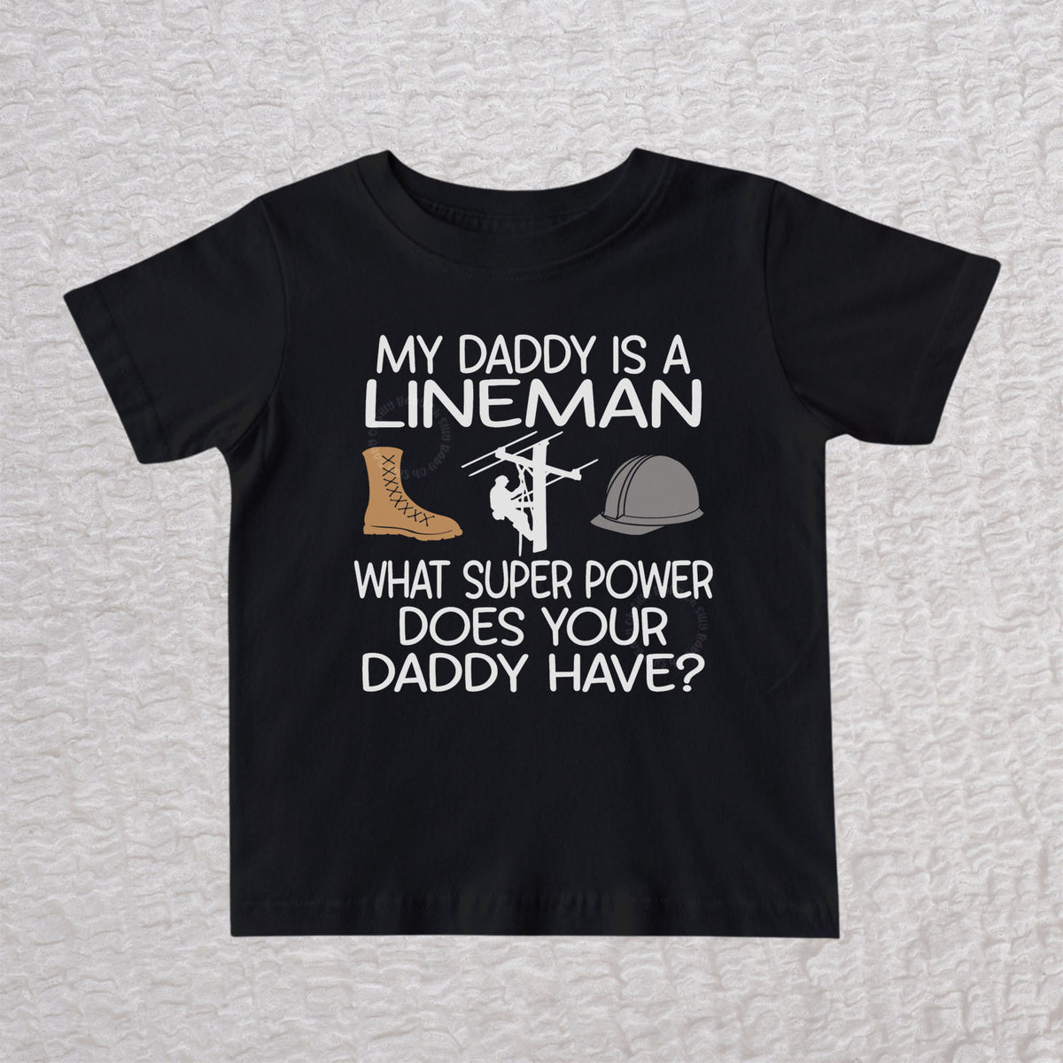My Daddy Is a Lineman toddler short sleeve shirt black lineman kid shirt