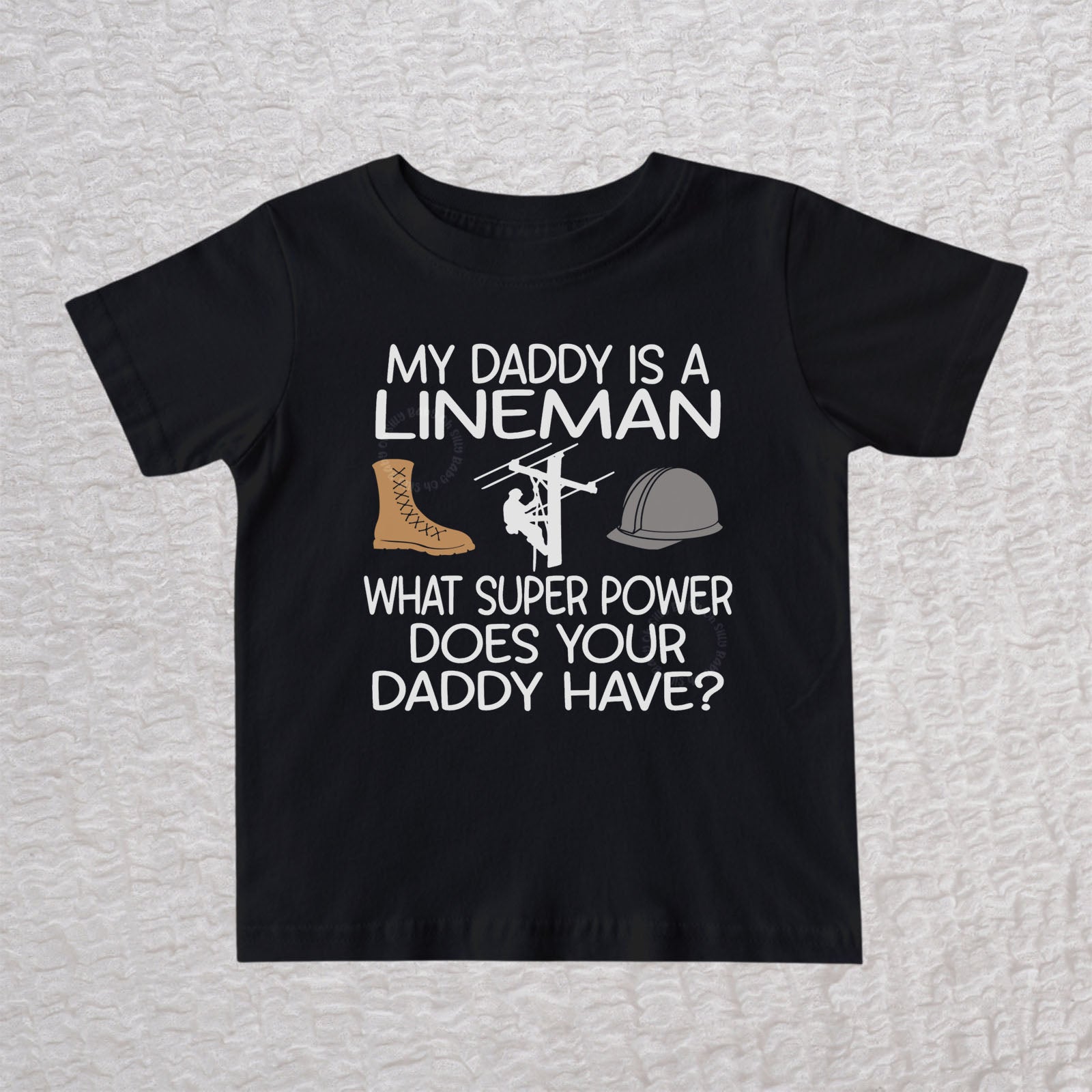 My Daddy Is a Lineman toddler short sleeve shirt black lineman kid shirt