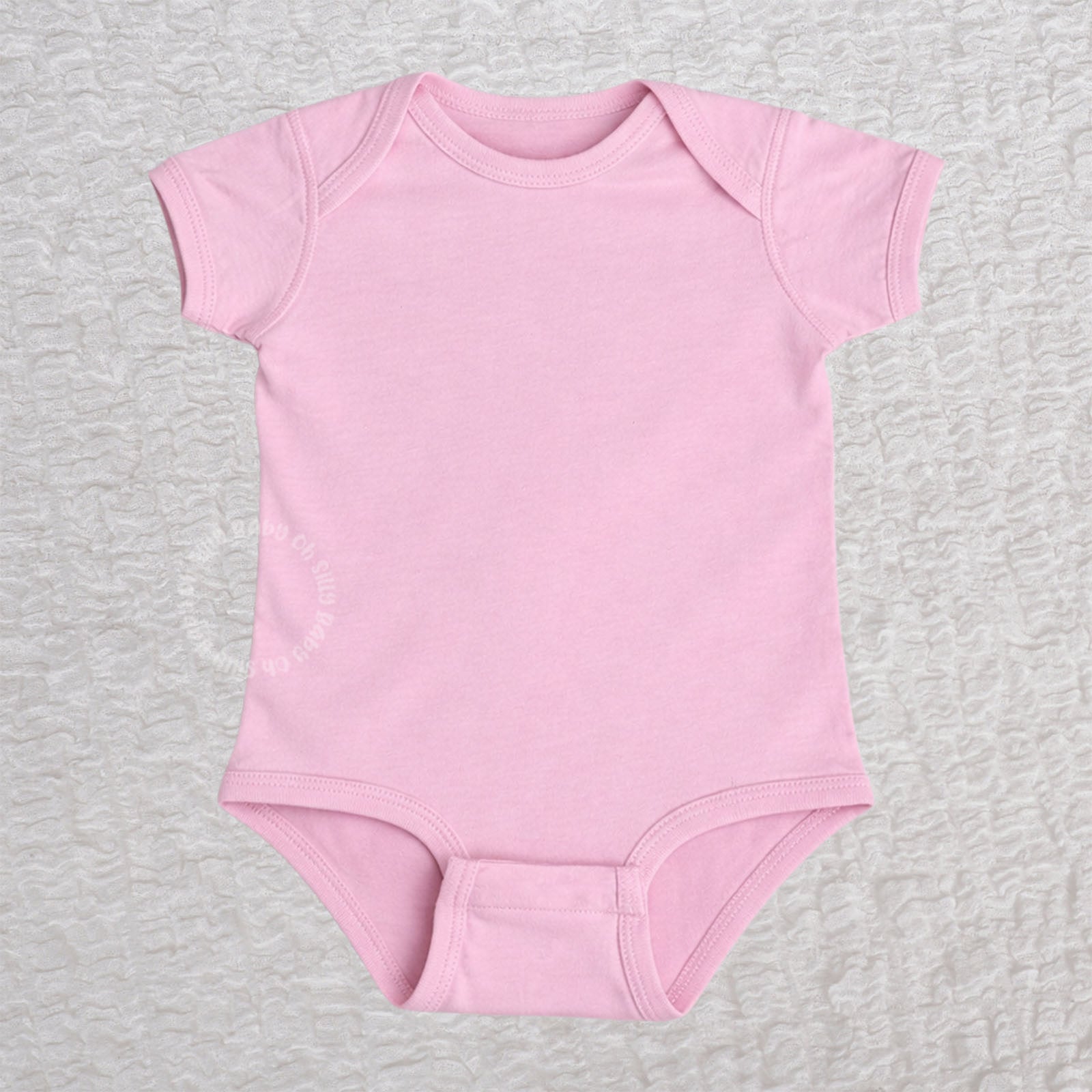 Blank pink short sleeve baby bodysuit