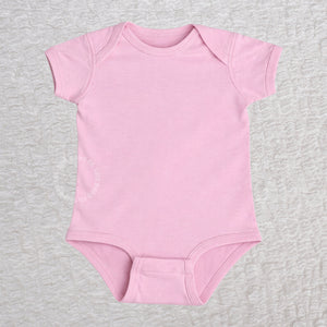Blank pink short sleeve baby bodysuit