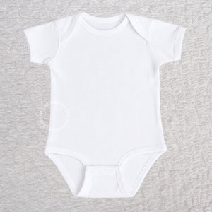 Blank white short sleeve baby bodysuit