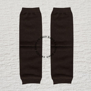 Bearly Brown baby leg warmers in solid brown for babies and toddlers