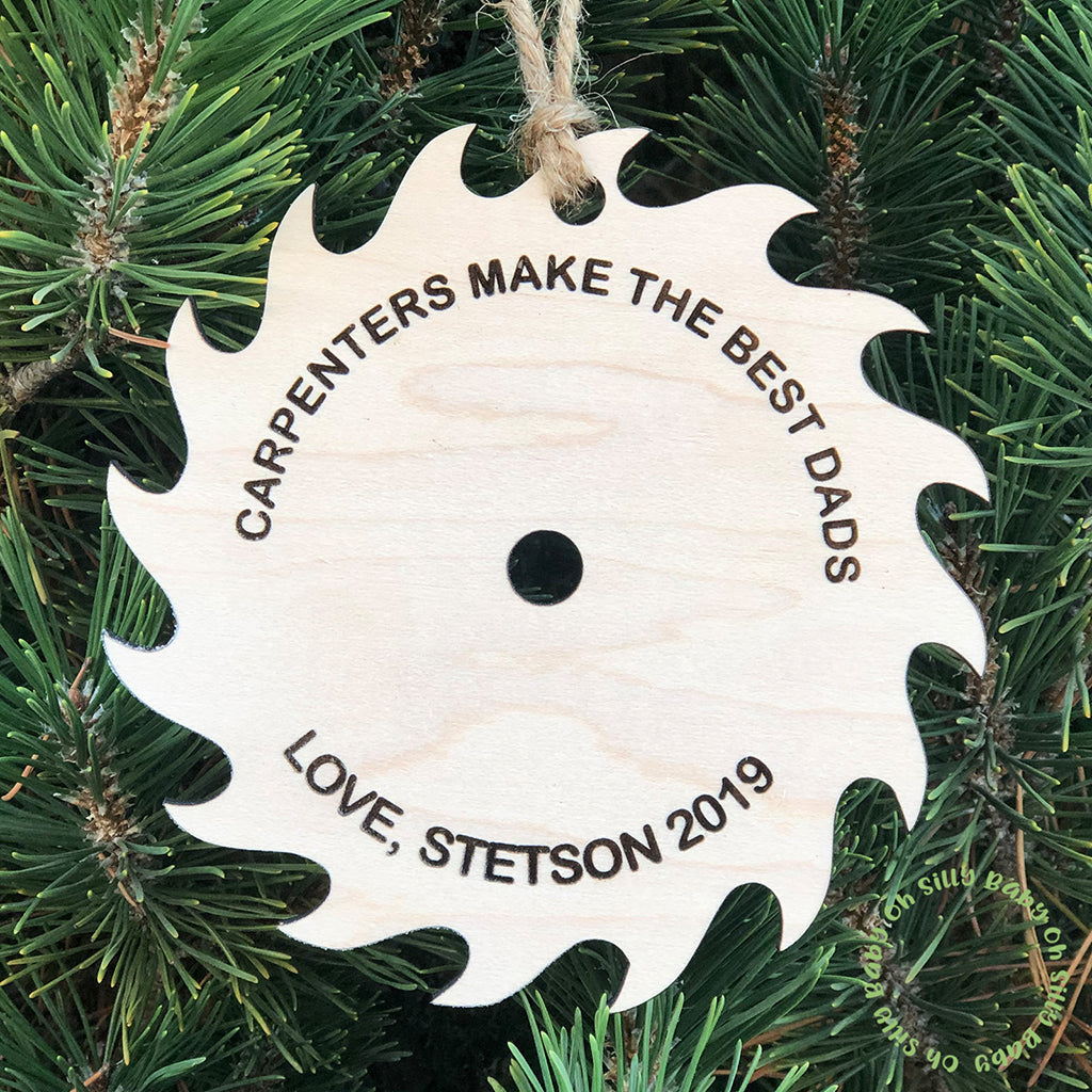 Carpenter Saw Blade Personalized Christmas Ornament