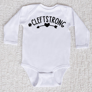 Cleftstrong Heart Long Sleeve White Bodysuit