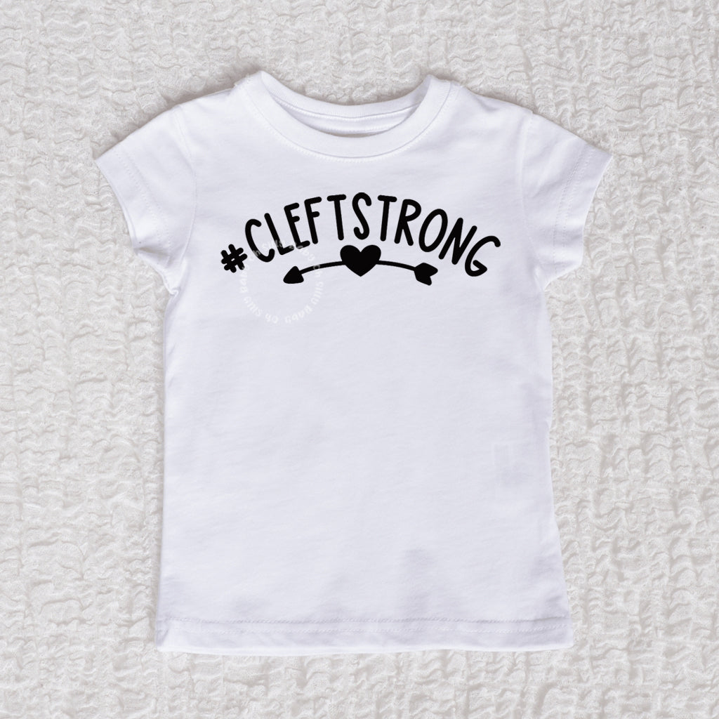 Cleftstrong Heart Short Sleeve Girl White Shirt