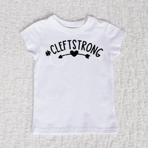 Cleftstrong Heart Short Sleeve Girl White Shirt