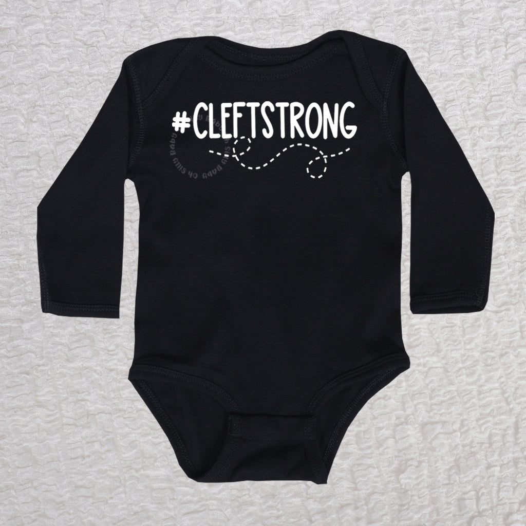 Cleftstrong Long Sleeve Black Bodysuit