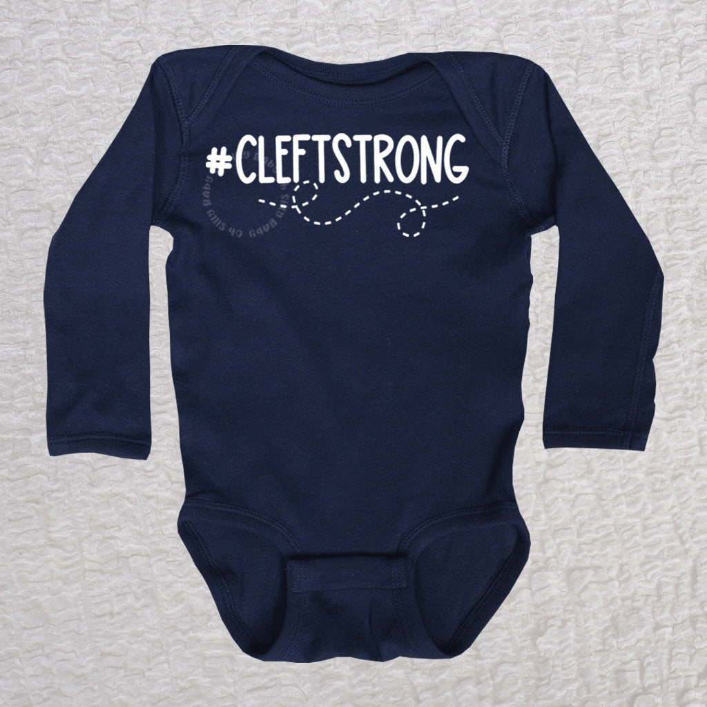 Cleftstrong Long Sleeve Navy Bodysuit