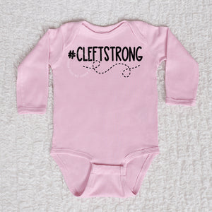 Cleftstrong Long Sleeve Pink Bodysuit