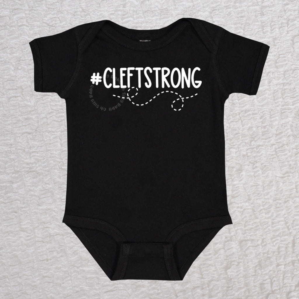 Cleftstrong Short Sleeve Black Bodysuit