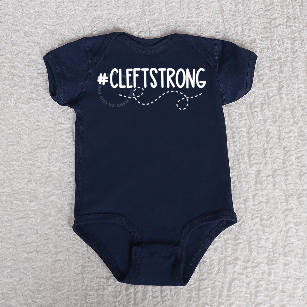 Cleftstrong Short Sleeve Navy Bodysuit