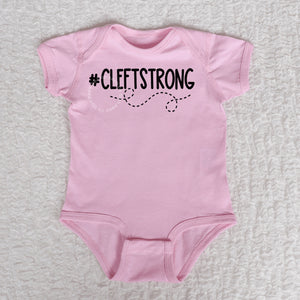 Cleftstrong Short Sleeve Pink Bodysuit