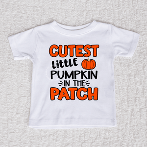 Cutest Little Pumpkin Short Sleeve White Shirt