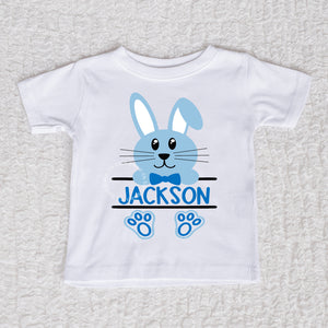 Easter Bunny Personalized Boy Short Sleeve White Shirt