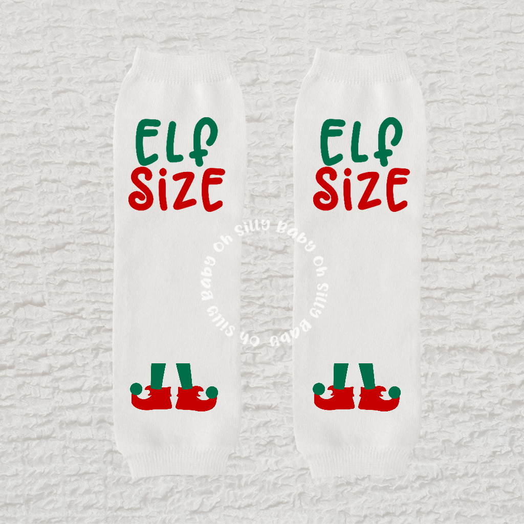 Elf Size White Baby Leg Warmers