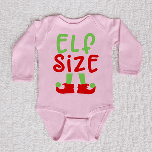 Elf Size Long Sleeve Pink Bodysuit