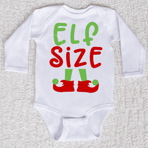 Elf Size Long Sleeve White Bodysuit