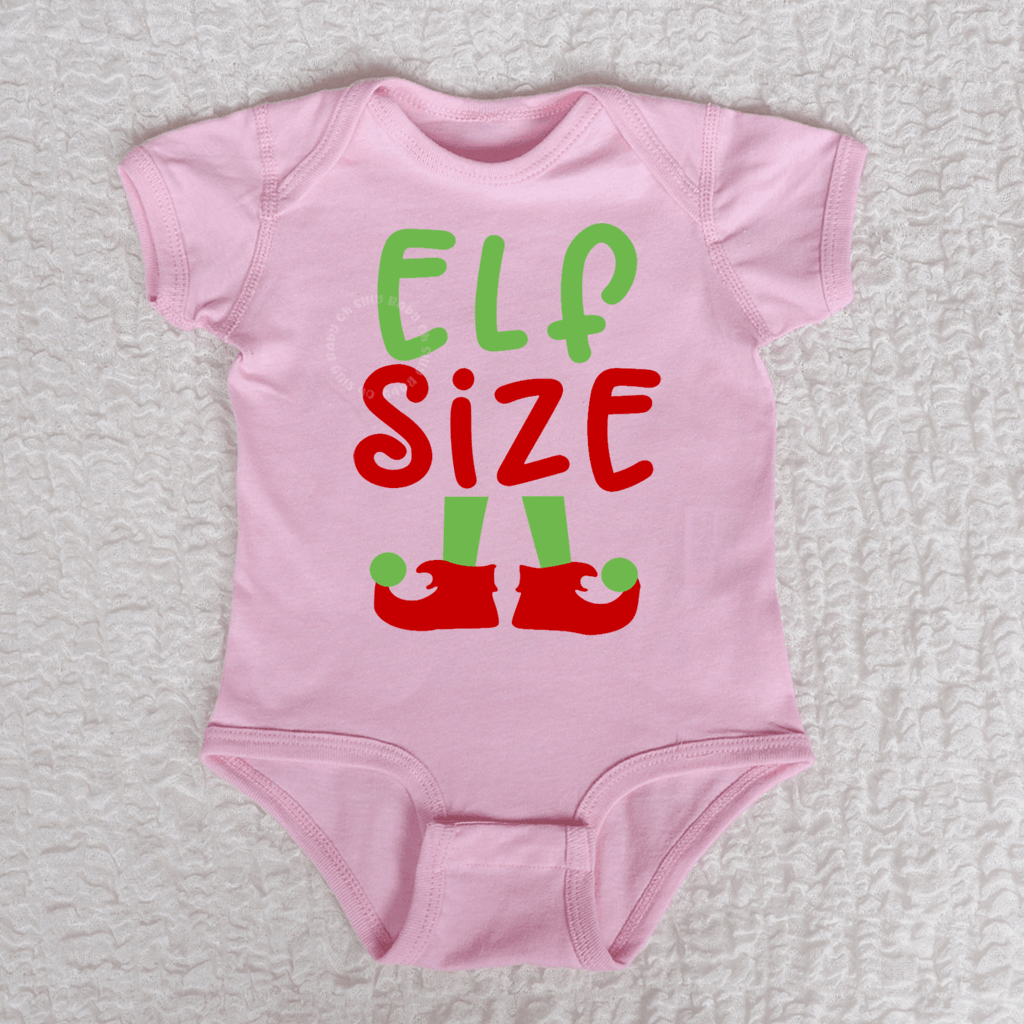 Elf Size Short Sleeve Pink Bodysuit