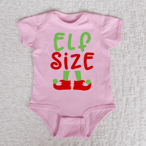 Elf Size Short Sleeve Pink Bodysuit