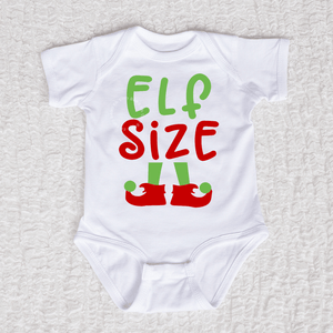 Elf Size Short Sleeve White Bodysuit