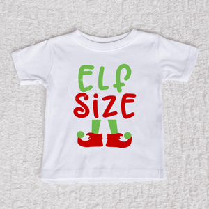 Elf Size Short Sleeve White Shirt