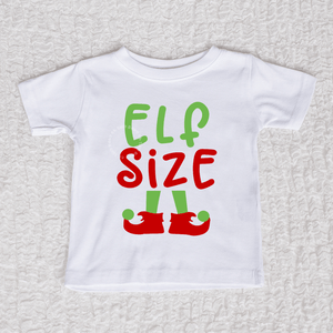 Elf Size Short Sleeve White Shirt