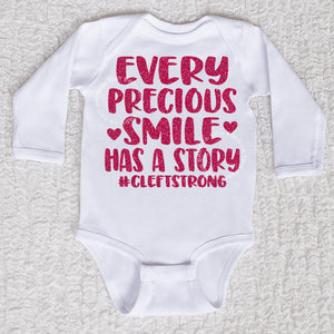 Every Precious Smile Long Sleeve White Bodysuit