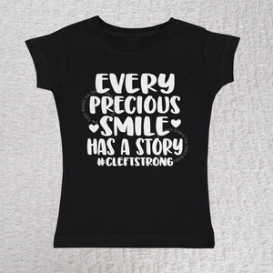 Every Precious Smile Girl Black Shirt