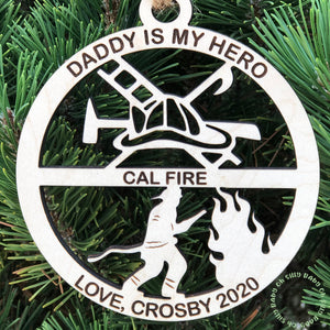 Firefighter Personalized Name Christmas Ornament