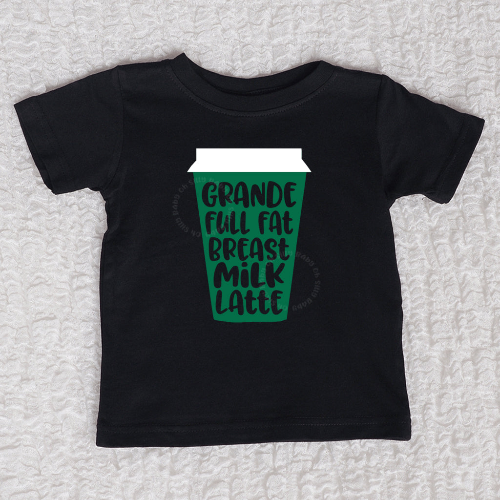 Grande Full Fat Breast Milk Latte Short Sleeve Black Shirt