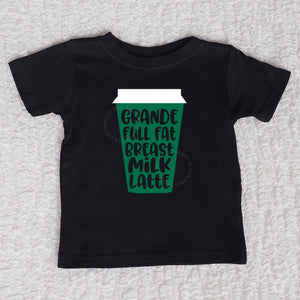 Grande Full Fat Breast Milk Latte Short Sleeve Black Shirt