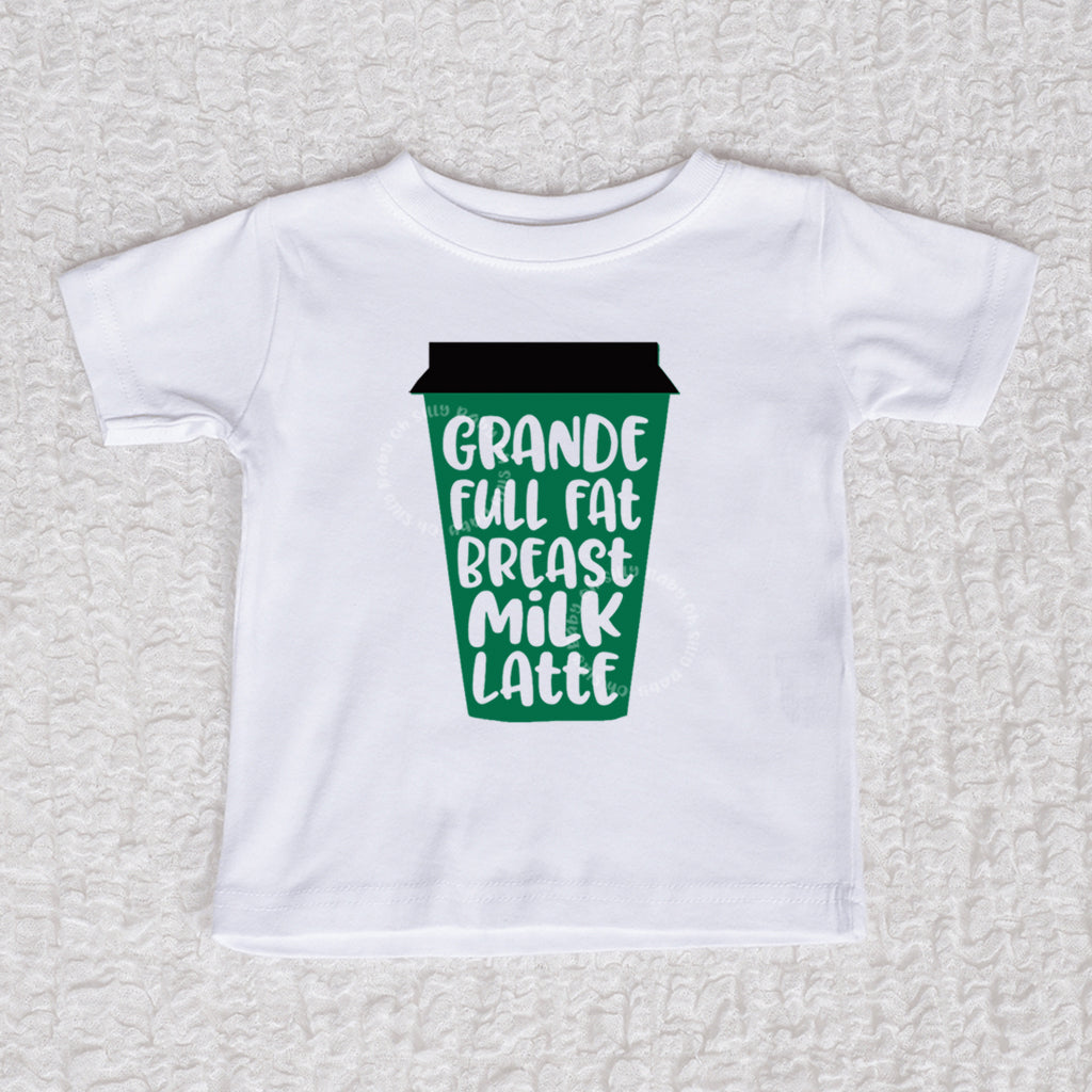 Grande Full Fat Breast Milk Latte Short Sleeve White Shirt