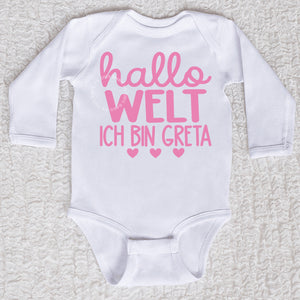 Hallo Welt Long Sleeve White Bodysuit