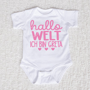 Hallo Welt Short Sleeve White Bodysuit