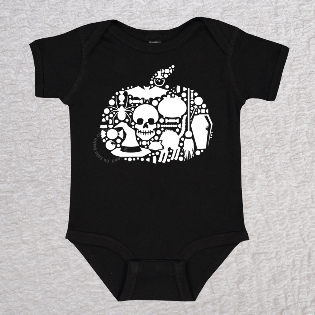 Halloween Short Sleeve Black Bodysuit