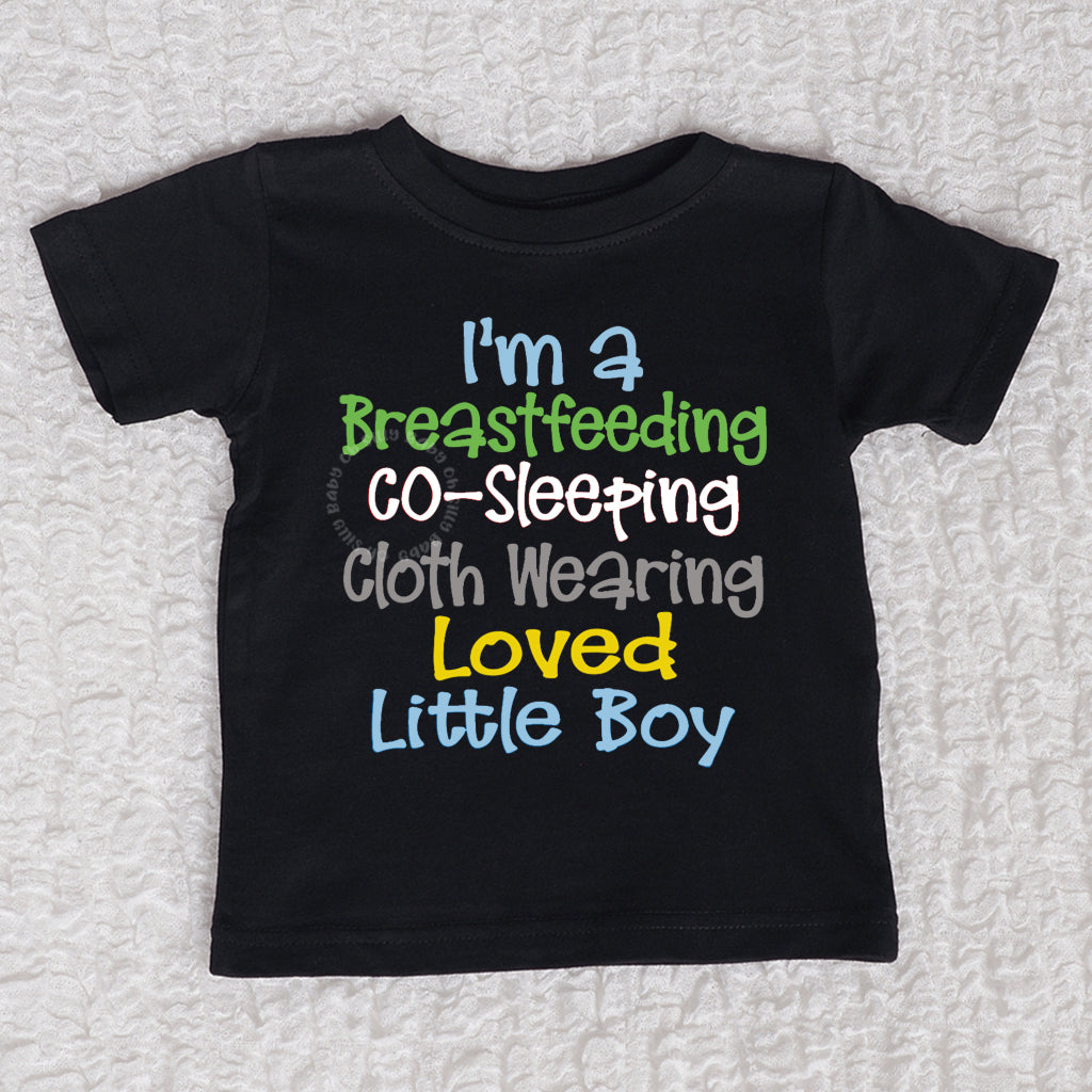 Breastfeeding Boy Short Sleeve Black Shirt