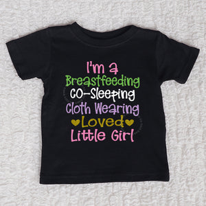 Breastfeeding Girl Short Sleeve Black Shirt